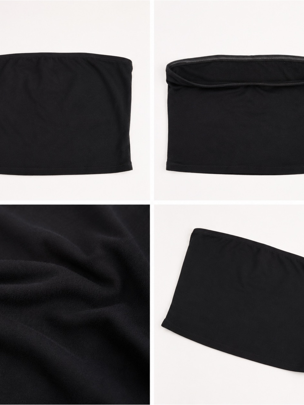 Classic Black Strapless Crop Top